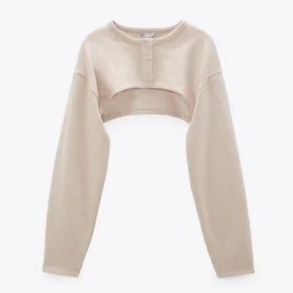 Zara Henley Arm Warmer Top - Picture 4 of 4